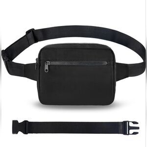 TOJNMAKE Fanny Pack for Women/Men Large Cross Body Belt Bag in Black NWT